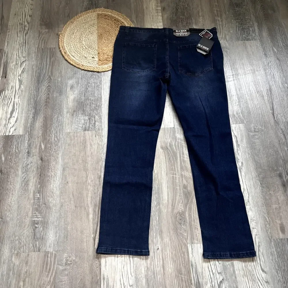 BLU ROCK Mens Dark Wash Denim Jeans NWT